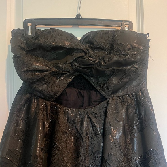 Anthropologie Bhanuni by Jyoti Black Strapless Mini Dress Worn Once S - Picture 2 of 6